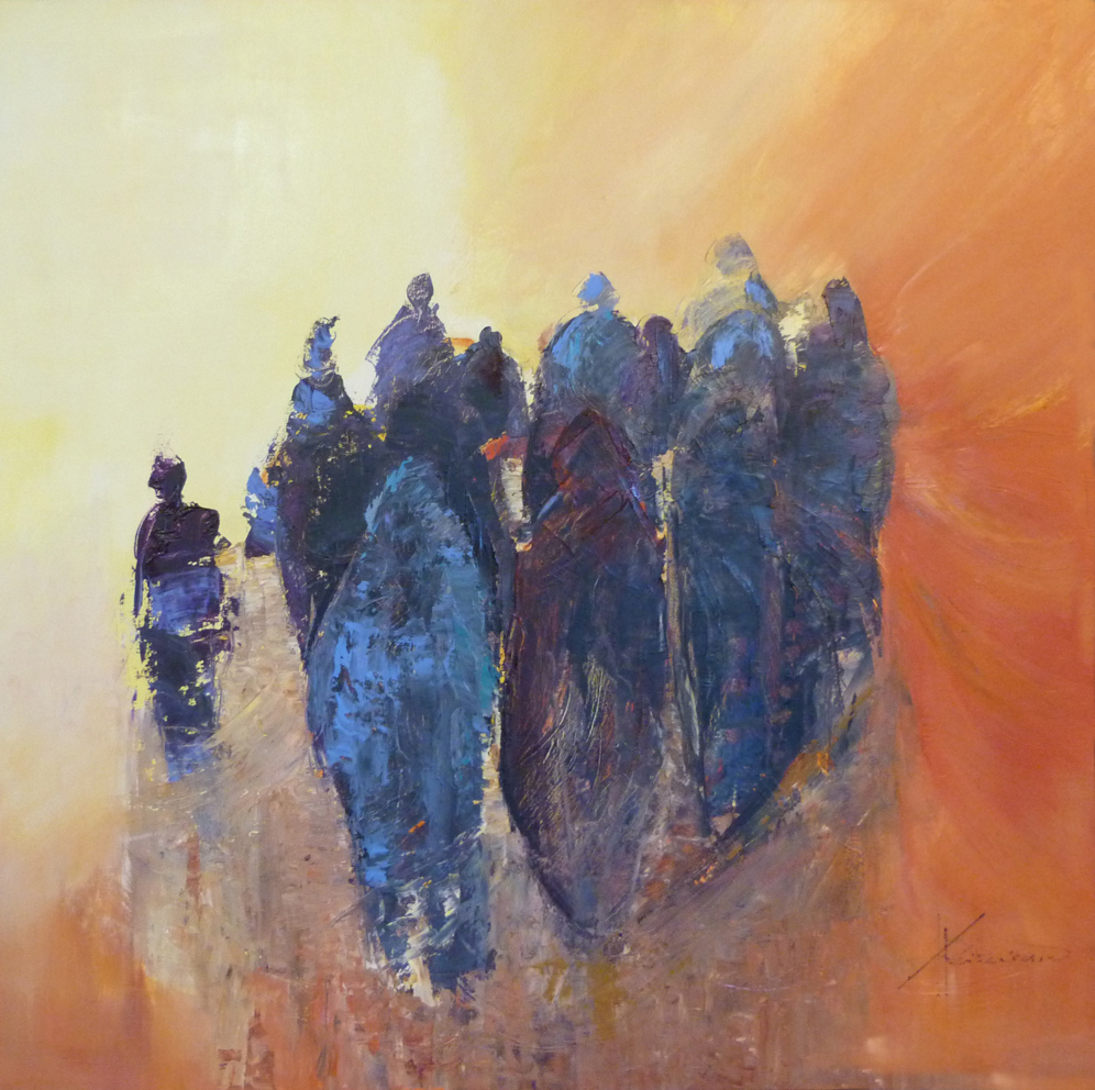 Oeuvre 80 x 80 - huile sur toile de lin